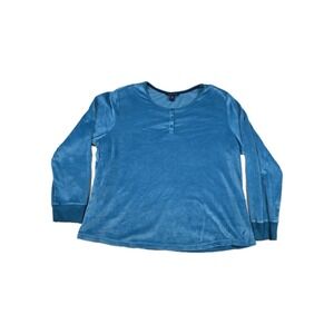 Nautica Henley Sleep Shirt Women's Size XL Soft Blue Long‎ Sleeve
